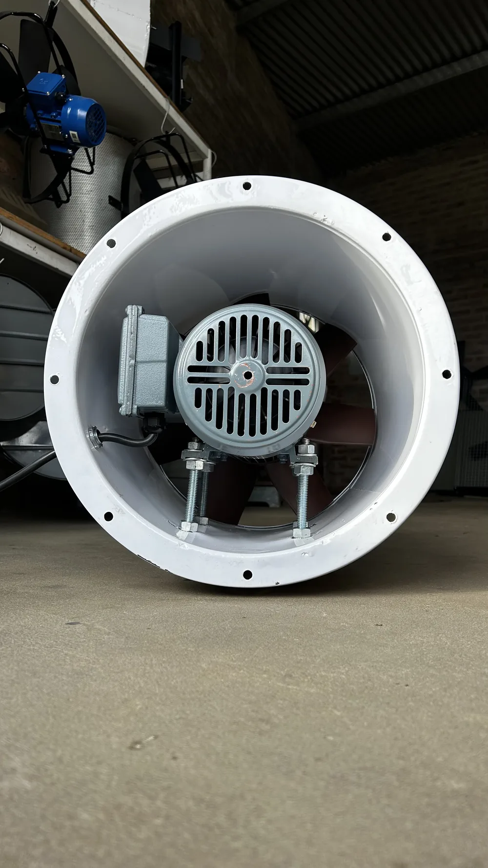 Ventilador axial visto desde el lado del motor